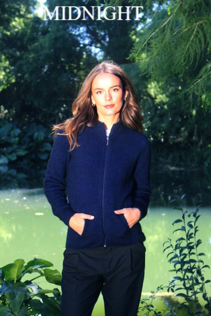 Lothlorian Merino Possum Womens Rib Detail Jacket with Pockets image 1